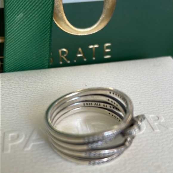Pandora Silver CZ Bow Tie Wrap Ring - Picture 2 of 4